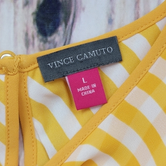 Vince Camuto Flutter Sleeve Stripe Layered Blouse - Picture 7 of 12